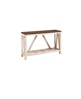 52" A-Frame Rustic Entry Console Table - Dark Walnut Top w/White Oak ...