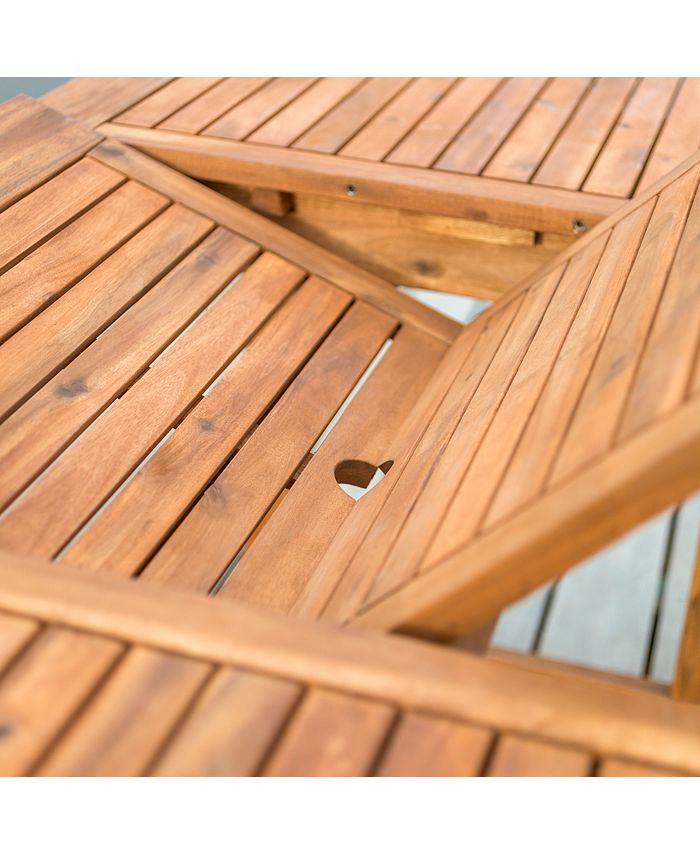 Walker Edison Acacia Wood Patio Butterfly Table Brown Macy's