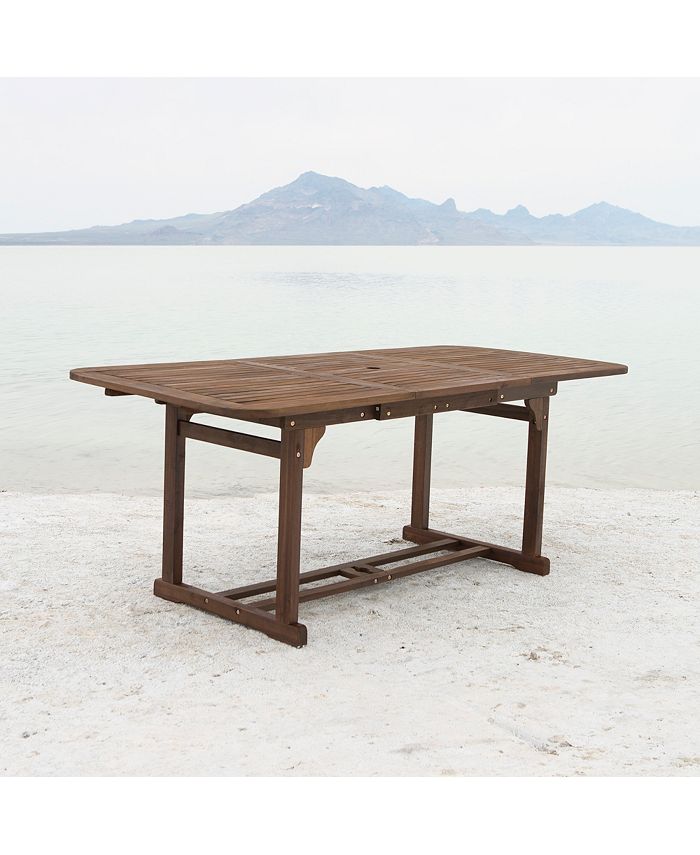 Walker Edison Acacia Wood Patio Butterfly Table Dark Brown Macy's