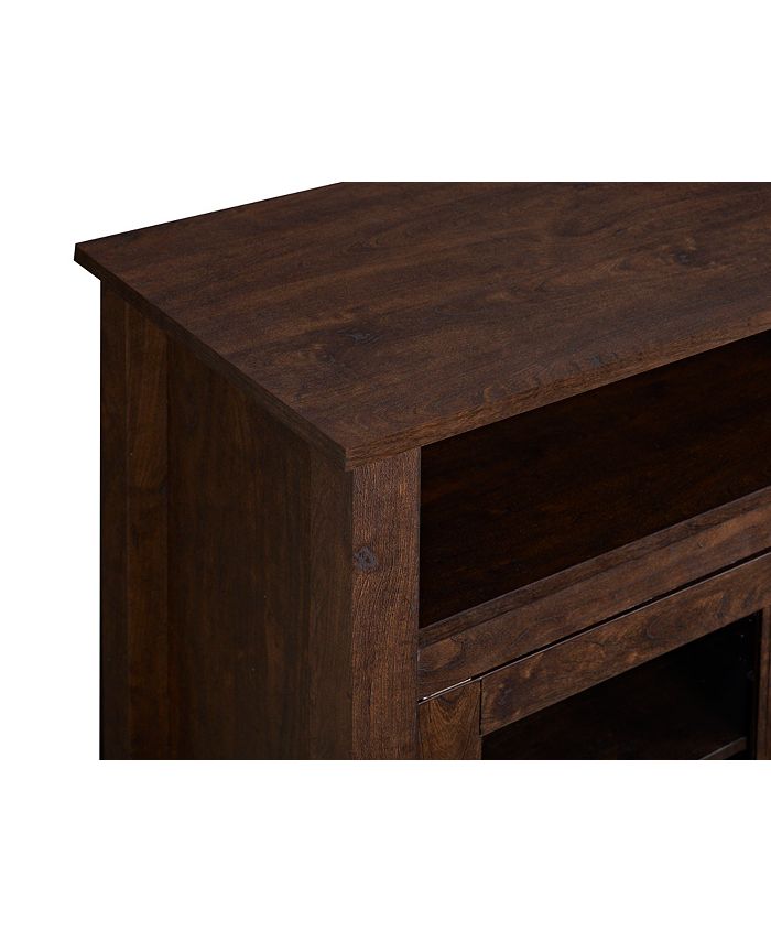 Walker Edison 58" Wood Highboy Fireplace Media TV Stand Console