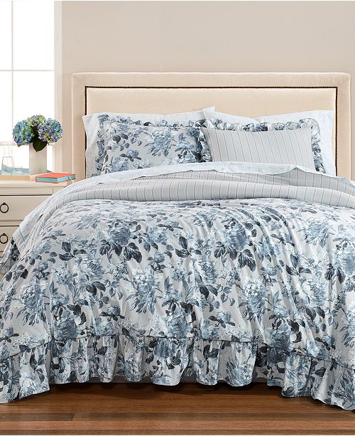 Martha Stewart Collection Floral Rouching 8 Pc Comforter Sets