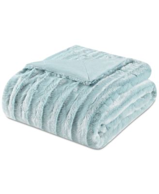 Duke Ribbed Faux-Fur Throw, 50" x 60"