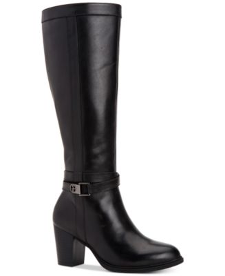 Giani Bernini Women's Rozario Leather Almond Toe Knee High Fashion Boots Black Size 12