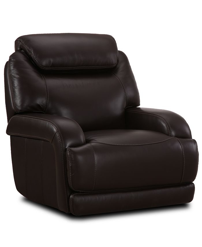 Furniture Daventry Leather Power Glider Recliner with Power Headrest & USB Power Outlet
