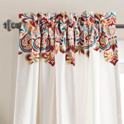 Lush Decor Clara Light Filtering Window Curtain Panels Pair 52"W x 84"L +2" Yellow & Brown - Colorful Curtains for Living Room - Boho Bedroom Curtains