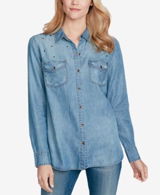 jessica simpson denim shirt