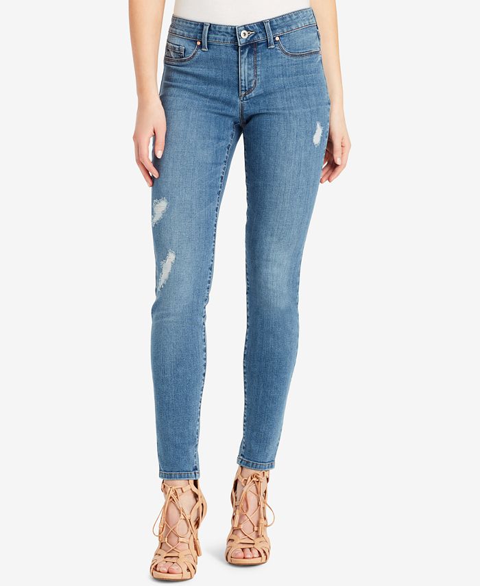 Jessica Simpson Kiss Me Ripped Super-Skinny Jeans - Macy's