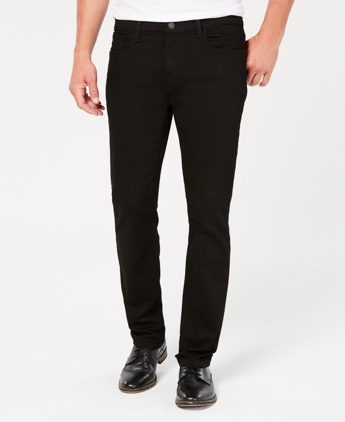 Shop Tommy Hilfiger Men's Big & Tall Straight Fit Stretch Jeans In Black Denim