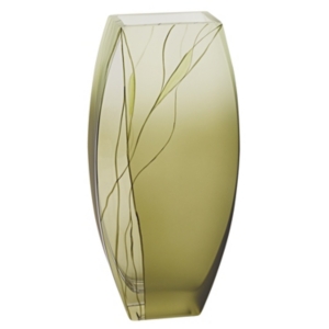 Badash Crystal Evergreen 12.5 Inch Square Vase In Green