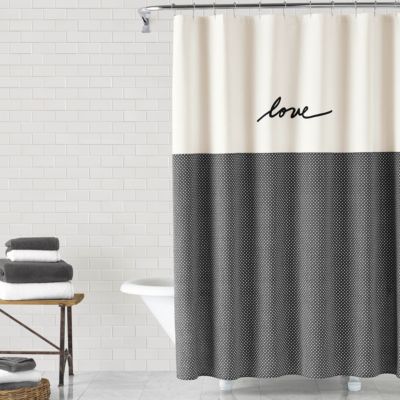 ED Ellen Degeneres - Love Grey Shower Curtain
