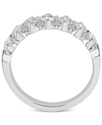 Certified Diamond Scalloped Ring (1 ct. t.w.) in 14k White Gold