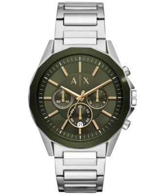 armani exchange men's chronograph stainless steel watch