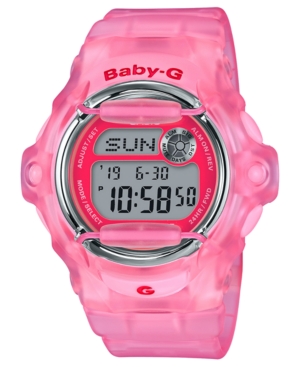 image of Baby-g Women-s Digital Pink Jelly Strap Watch 42.6mm