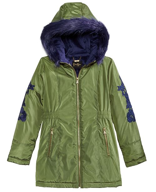 Jessica Simpson Big Girls Embroidered Parka Reviews Coats