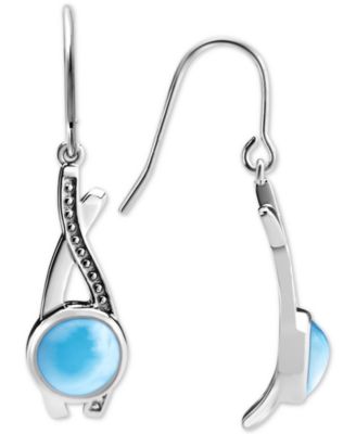 Marahlago - Larimar Twist Drop Earrings in Sterling Silver