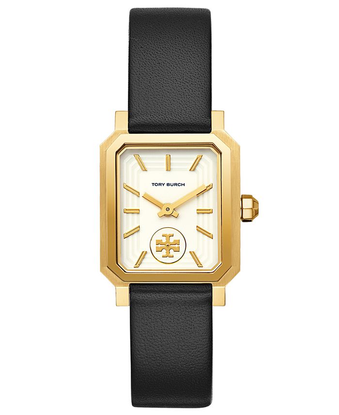 Tory Burch Women's Robinson Black Leather Roller Bar Strap Watch 27x29mm &  Reviews - All Watches - Jewelry & Watches - Macy's