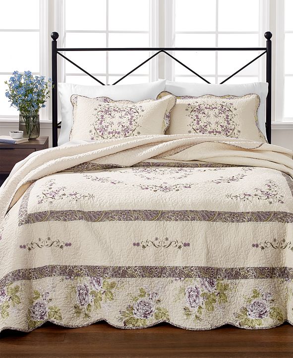 Martha Stewart Collection Midland Vine 100 Cotton King Bedspread