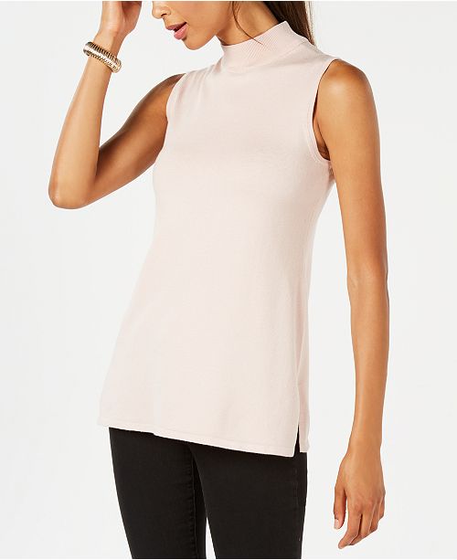 JM Collection Sleeveless MockTurtleneck Sweater, Created for Macy's