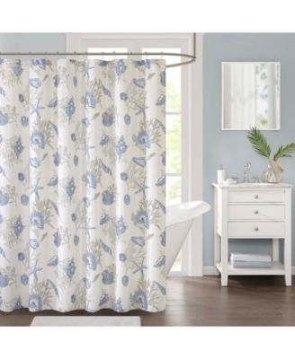 JLA Home - Harbor Printed 72" x 72" Faux-Linen Shower Curtain