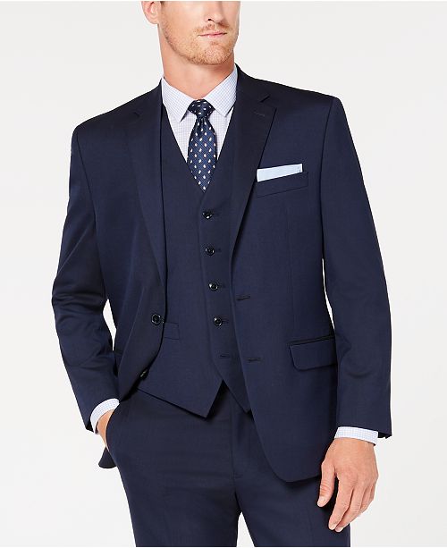 Club Room Men's ClassicFit Stretch Navy Twill Vested Suit, Created for Macy's & Reviews Suits