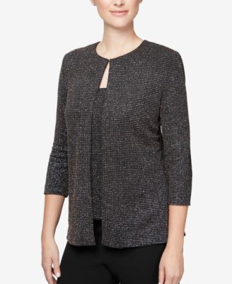 Alex Evenings - Petite Metallic Shell & Jacket