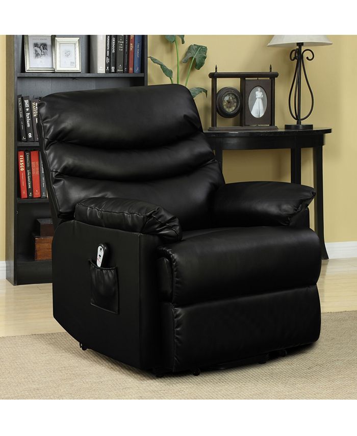 ProLounger Wall Hugger Power Recline and Lift Chair in Black Renu