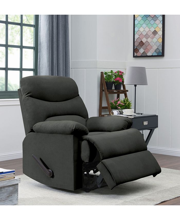 ProLounger Sherwin Wall Hugger Recliner in Gray Microfiber Macy's