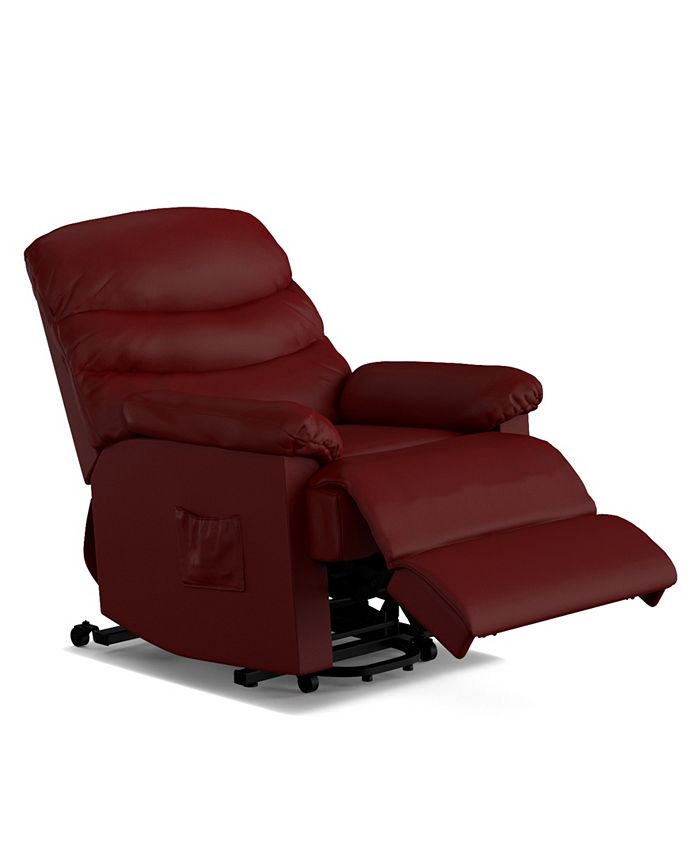 ProLounger Power Recline and Lift Wall Hugger Chair in Burgundy Red PU