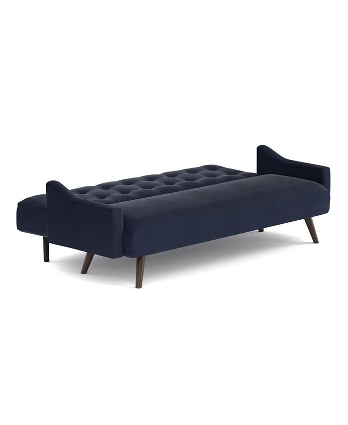 SUNDAY THEORY Oak Creek Click Clack Futon Sofa Bed in Navy Blue Velvet Macy's
