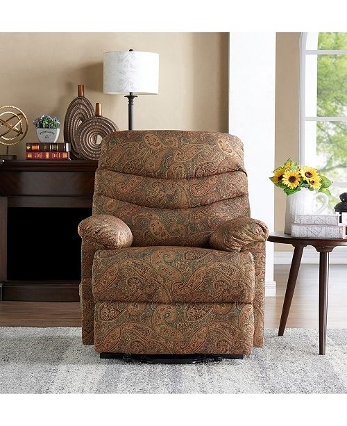 Handy Living Prolounger Paisley Wall Hugger Power Lift Reclining Chair
