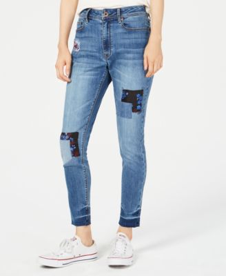 American Rag - Juniors' Patchwork Skinny Jeansy