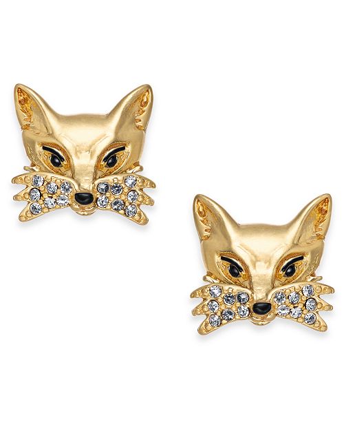 kate spade new york GoldTone Pavé Fox Stud Earrings & Reviews