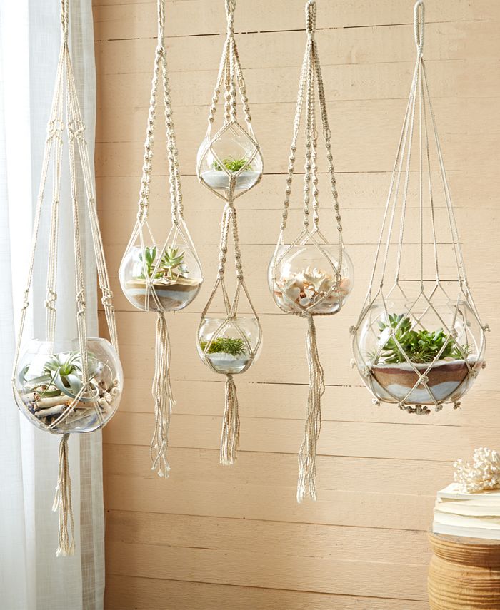 Two's Company - Set of 5 HandCrafted Macram&eacute; Plant Hangers