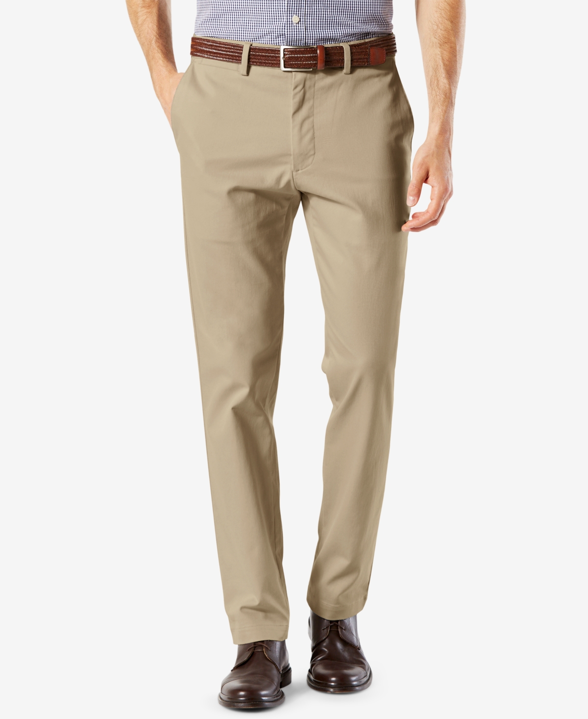 Men's Signature Lux Cotton Slim Fit Stretch Khaki Pants - New British Khaki