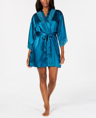 Thalia Sodi Intimates Black Satin Short Wrap Robe – CheapUndies