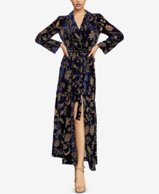 bcbgmaxazria velour wrap dress