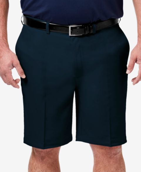 Мужские шорты Haggar Big & Tall Cool 18 PRO® Classic-Fit Stretch Flat-Front 9.5" Shorts, цвет: Тёмно-синий