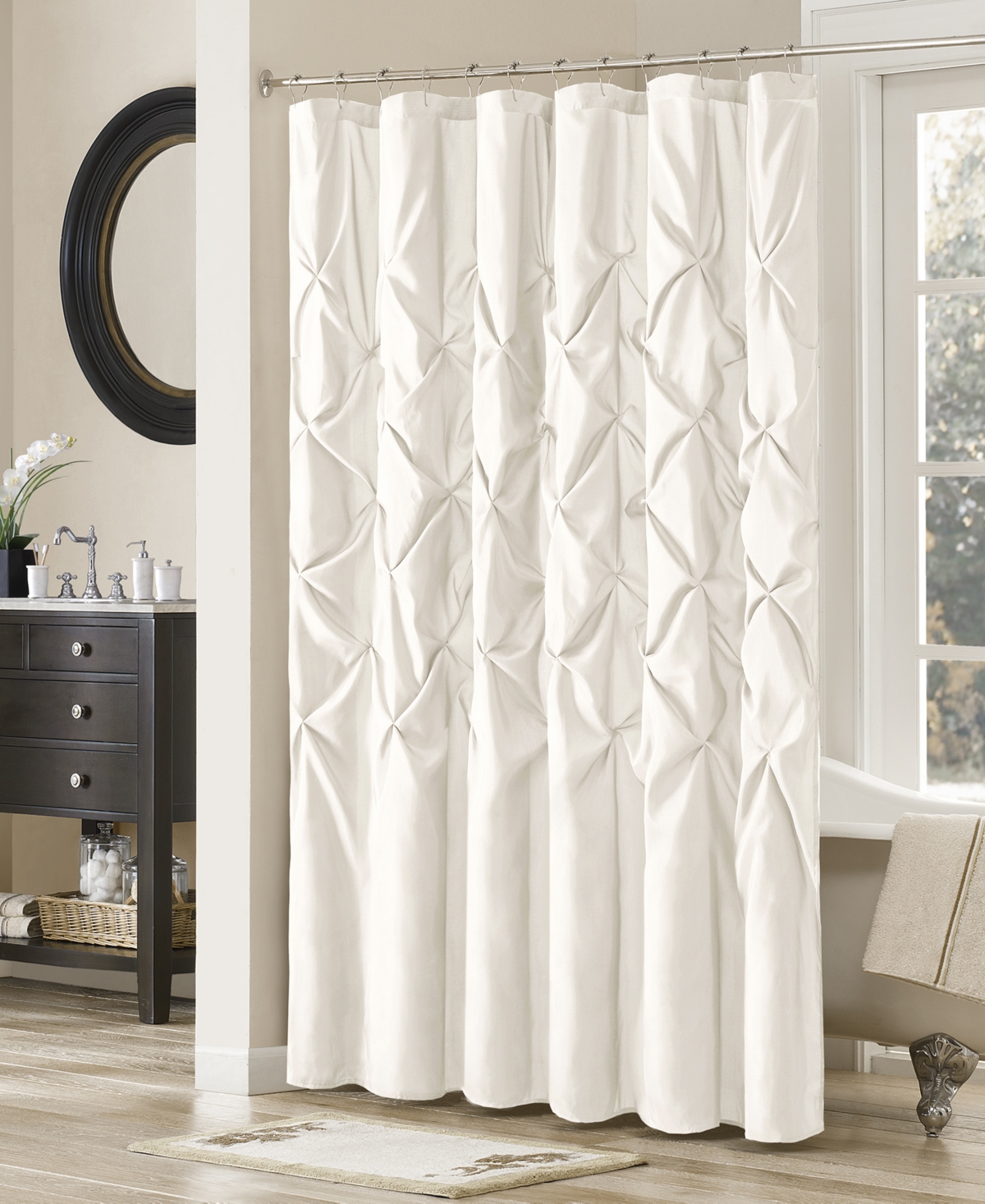 Madison Park Laurel Shower Curtain, 72" X 72" In White