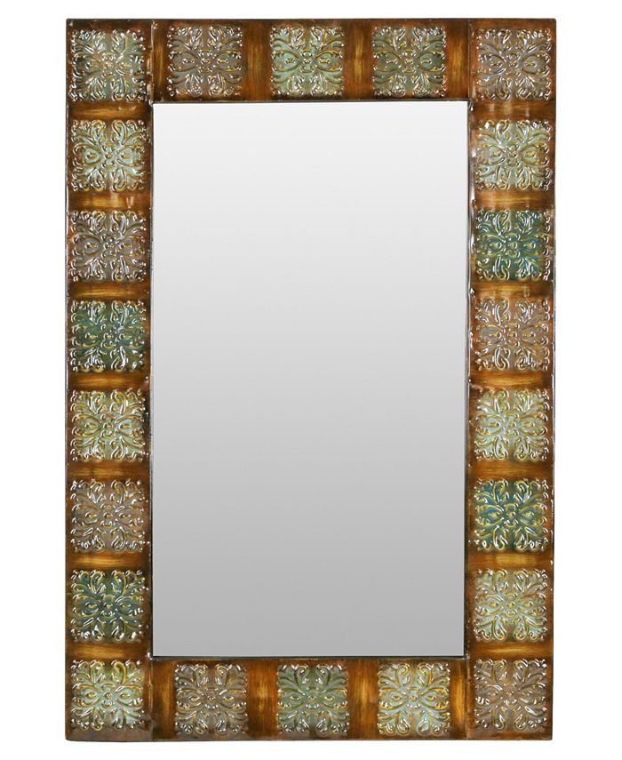 Aspire Home Accents 36" Embossed Metal Frame Wall Mirror Macy's
