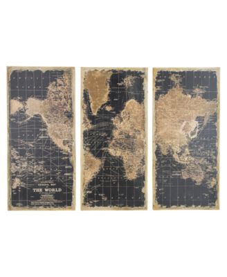 Aspire Home Accents - Stanford World Map Wall Decor (Set of 3)