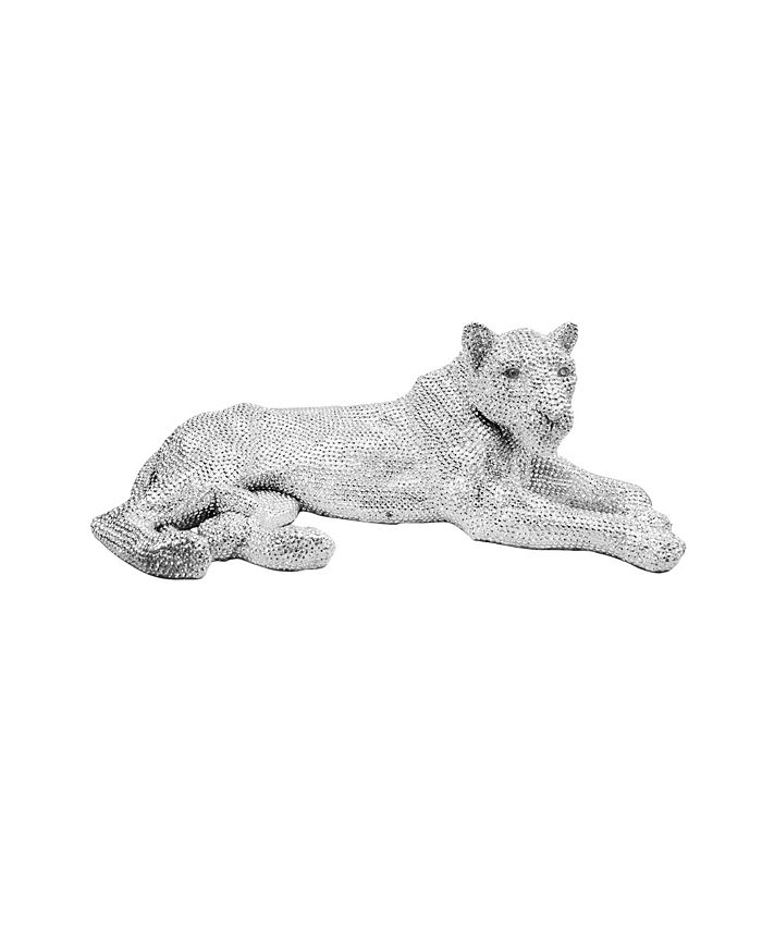 Moe's Home Collection - PANTHERA STATUE SILVER