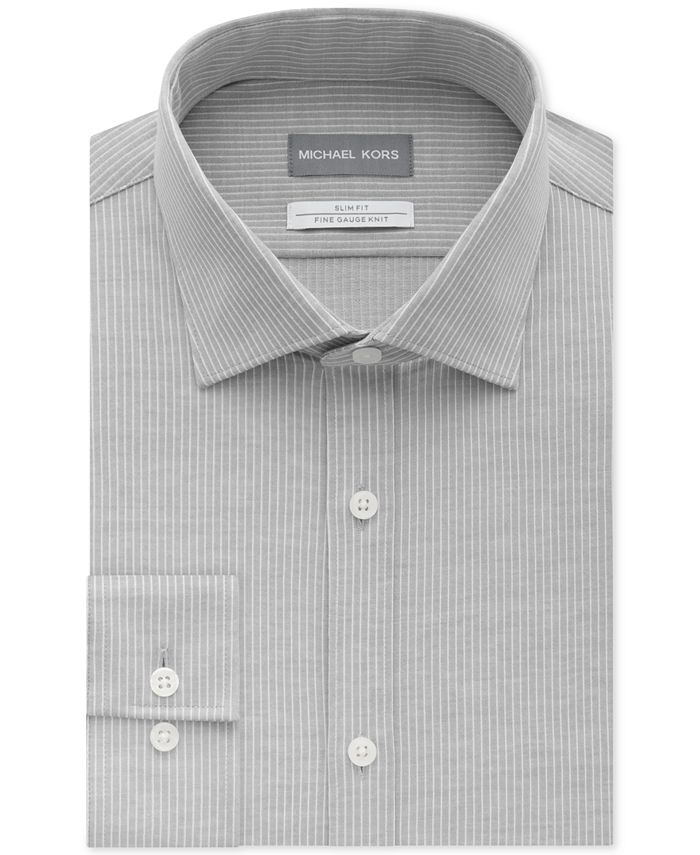 Michael Kors Men's Slim-Fit Non-Iron Stretch Knit Dress Shirt - Macy's