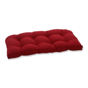 Pillow Perfect Fresco 19" X 44" Outdoor Loveseat Cushion In Red