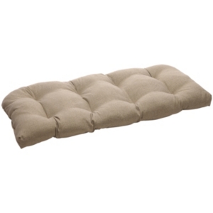 Pillow Perfect Monti Chino Wicker Loveseat Cushion In Tan