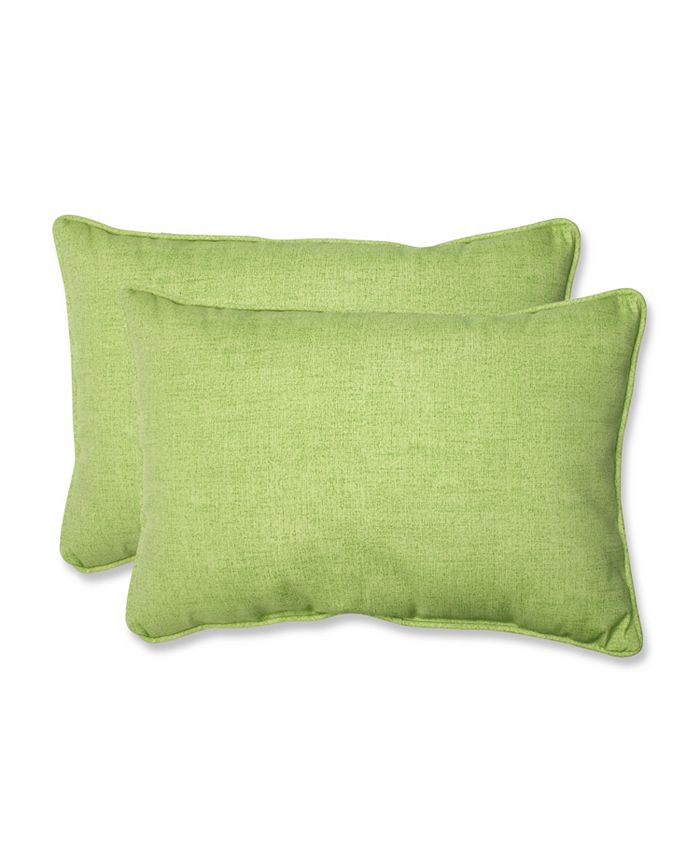 Pillow Perfect - Baja Linen Lime Over-sized Rectangular Throw Pillow (Set of 2)