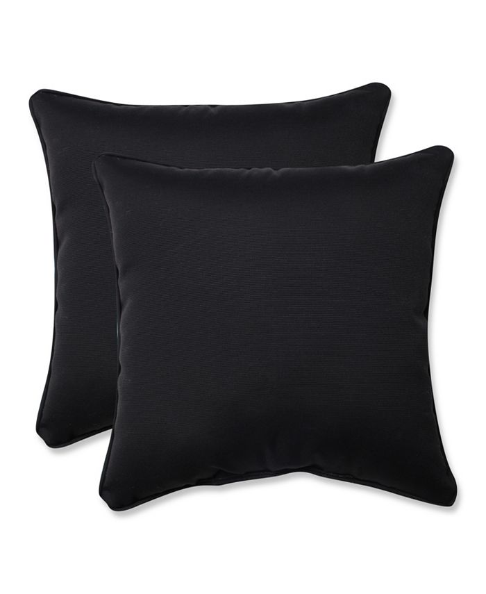 Pillow Perfect - Fresco Black 18.5-inch Throw Pillow (Set of 2)