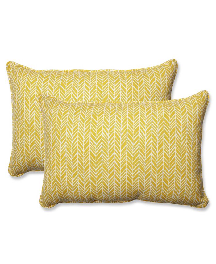 Pillow Perfect Herringbone Egg Yolk Oversized Rectangular Throw Pillow