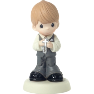 Precious Moments May His Light Shine In Your Heart Boy First Communion Figurine In Multi