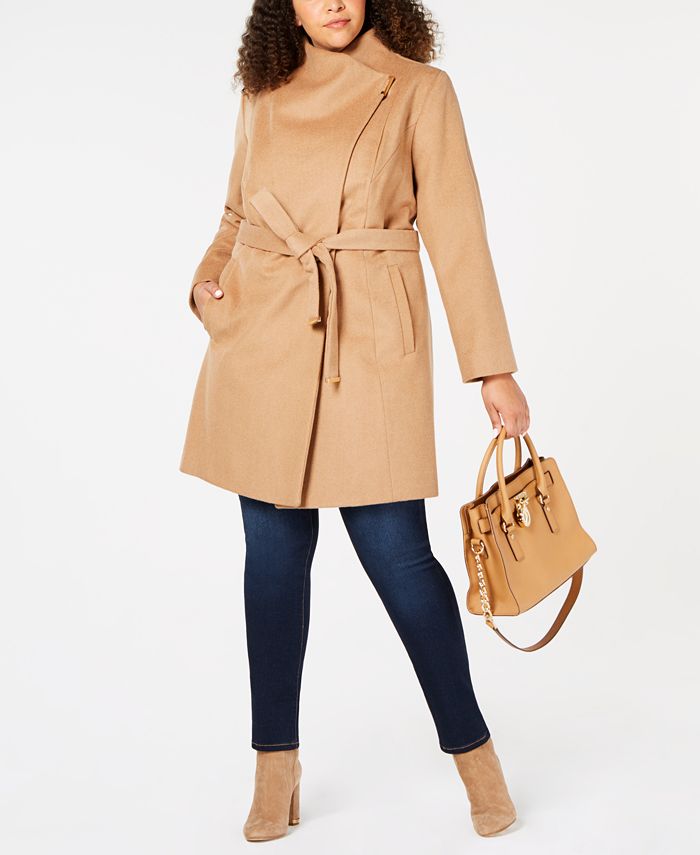 Michael Kors Plus Size Asymmetrical Belted Coat, Created for Macy's &  Reviews - Coats & Jackets - Plus Sizes - Macy's