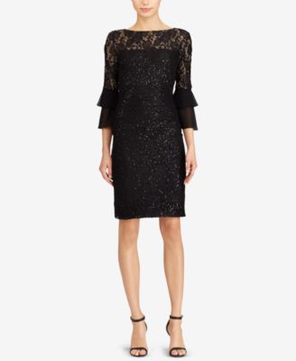 Lauren Ralph Lauren Petite Sheer Yoke Lace Dress Macy s